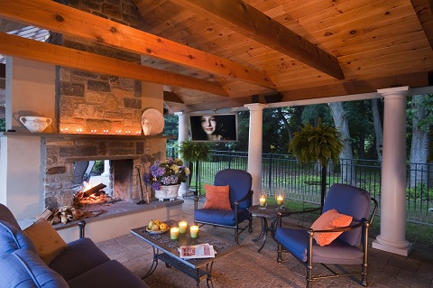 outdoor living room from a home building trends