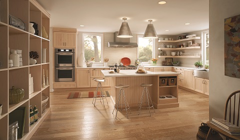 KraftMaid Cabinetry_Kitchen with Built-in Pet Bowl Storage